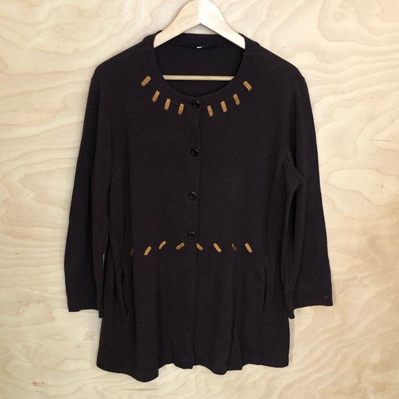 Fa Concept Cárdigan Sweater Chocolate Brown Pockets Comfy Women Size 3. - Picture 1 of 10